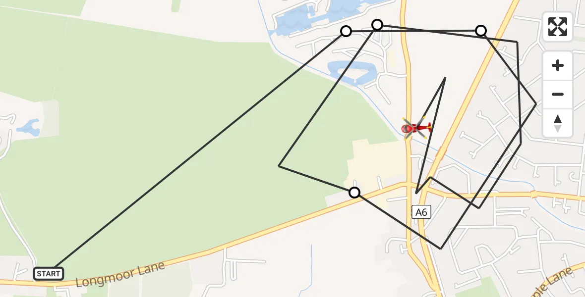 Flight route Air Ambulance Helicopter Nateby - Garstang, 15 May 2026, 11:38
