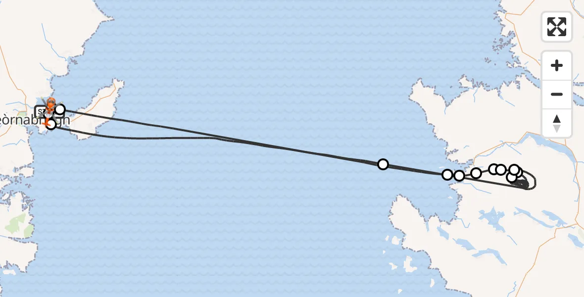 Flight route Coastguard Helicopter Stornoway Airport - Stornoway Airport, 15 May 2026, 11:59