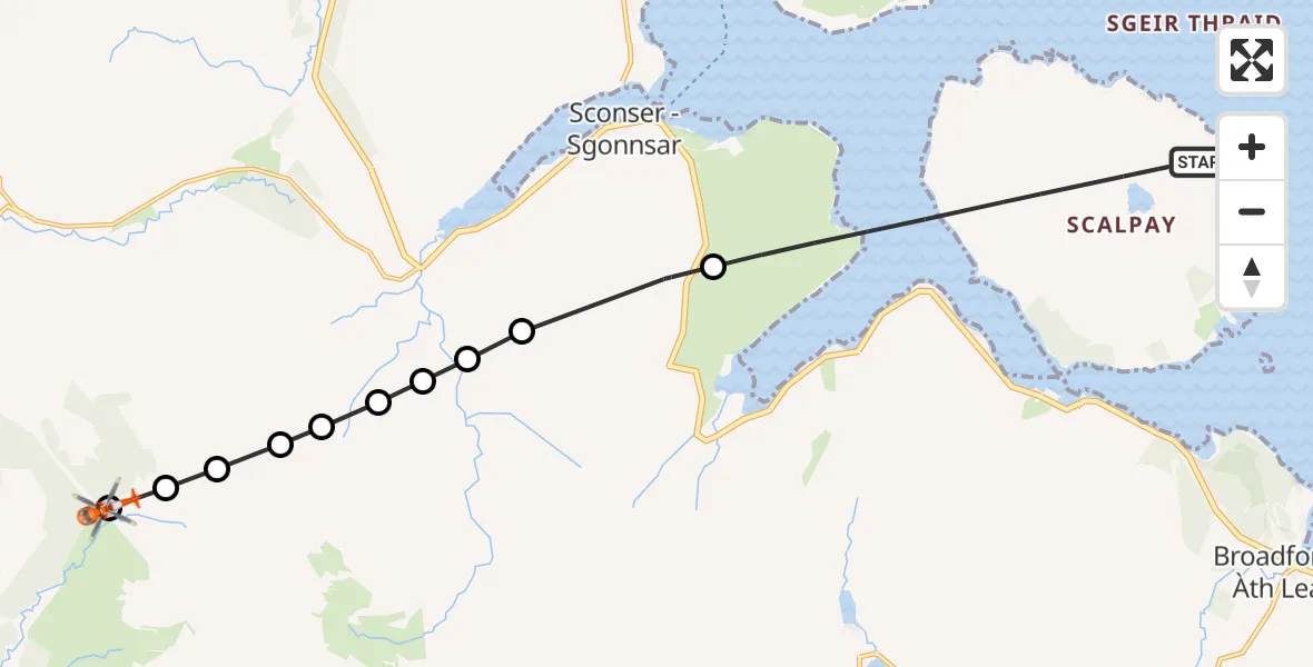 Flight route Coastguard Helicopter Inner Seas - Highland, 15 May 2026, 15:00