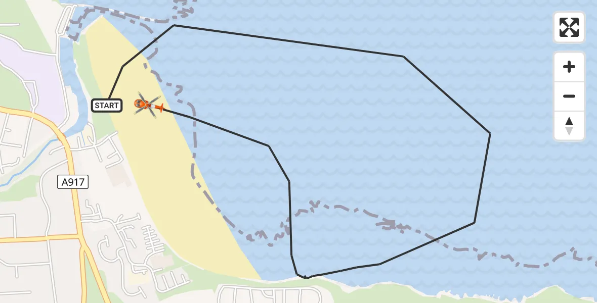 Flight route Coastguard Helicopter St Andrews - St Andrews, 15 May 2026, 16:31