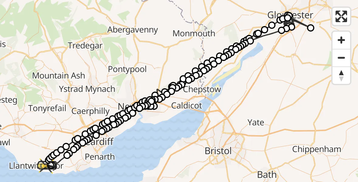 Flight route Police Helicopter MOD St Athan - MOD St Athan, 15 May 2026, 19:27