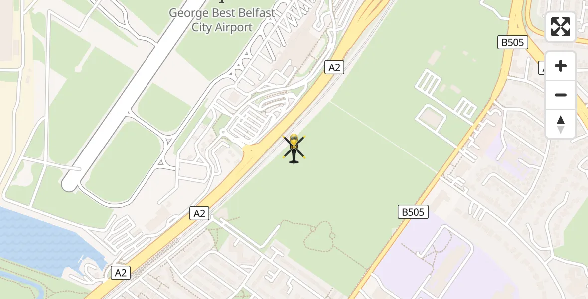 Flight route Police Helicopter George Best Belfast City Airport - George Best Belfast City Airport, 15 May 2026, 22:35