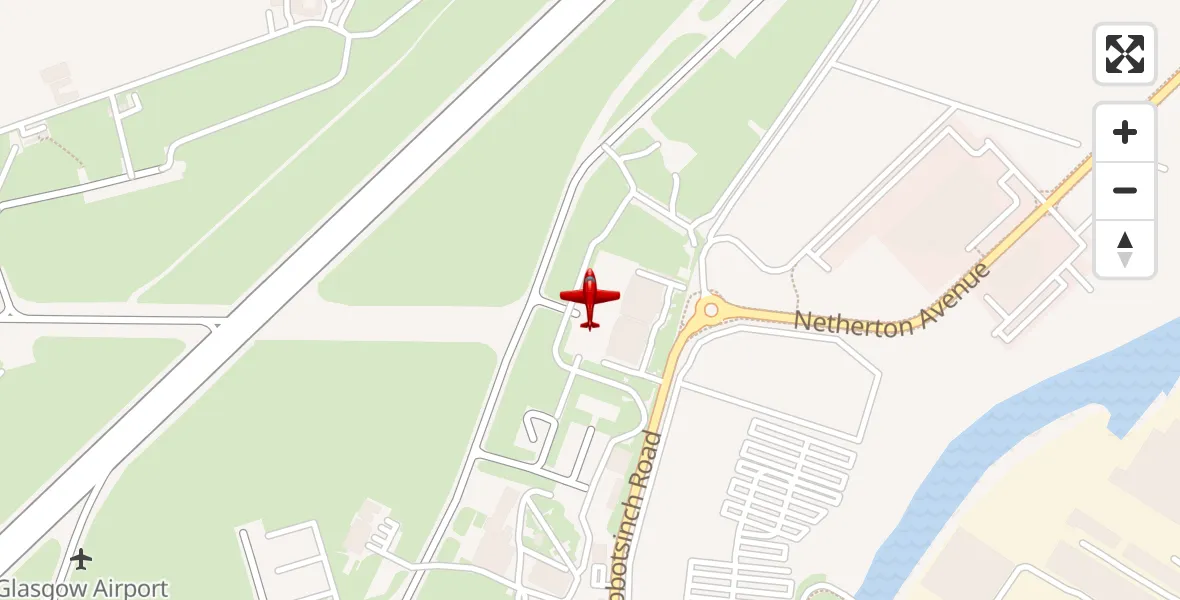 Flight route Air Ambulance Aircraft Glasgow Airport - Glasgow Airport, 16 May 2026, 01:16