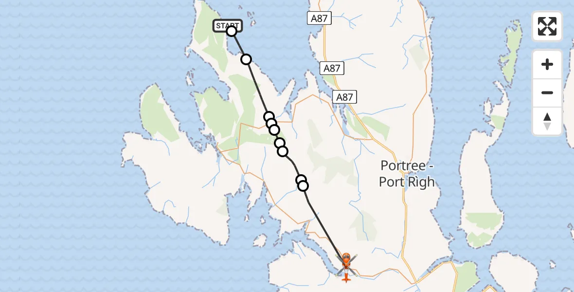 Flight route Coastguard Helicopter Inner Seas - Drynoch - An Droighneach, 16 May 2026, 09:18