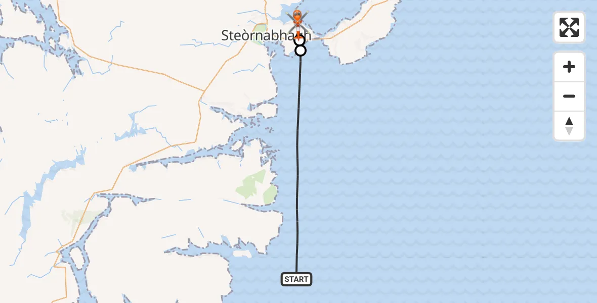Flight route Coastguard Helicopter Inner Seas - Stornoway Airport, 16 May 2026, 10:30