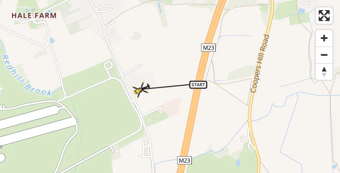 Flight route Police Helicopter South Nutfield - South Nutfield, 16 May 2026, 11:47