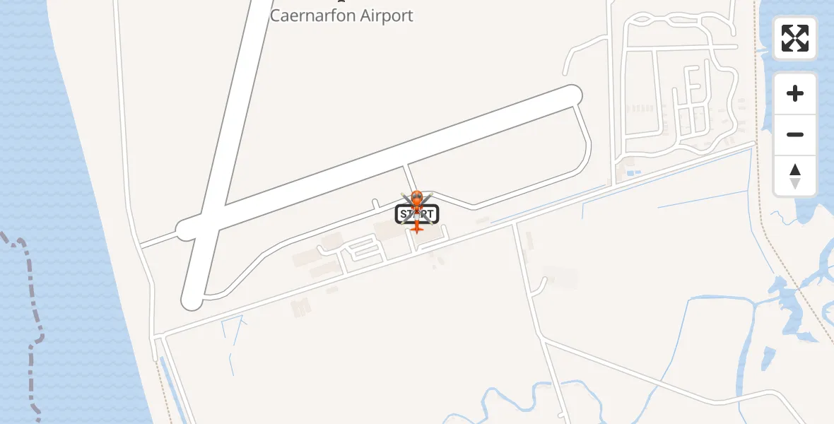Flight route Coastguard Helicopter Caernarfon Airport - Caernarfon Airport, 16 May 2026, 12:31