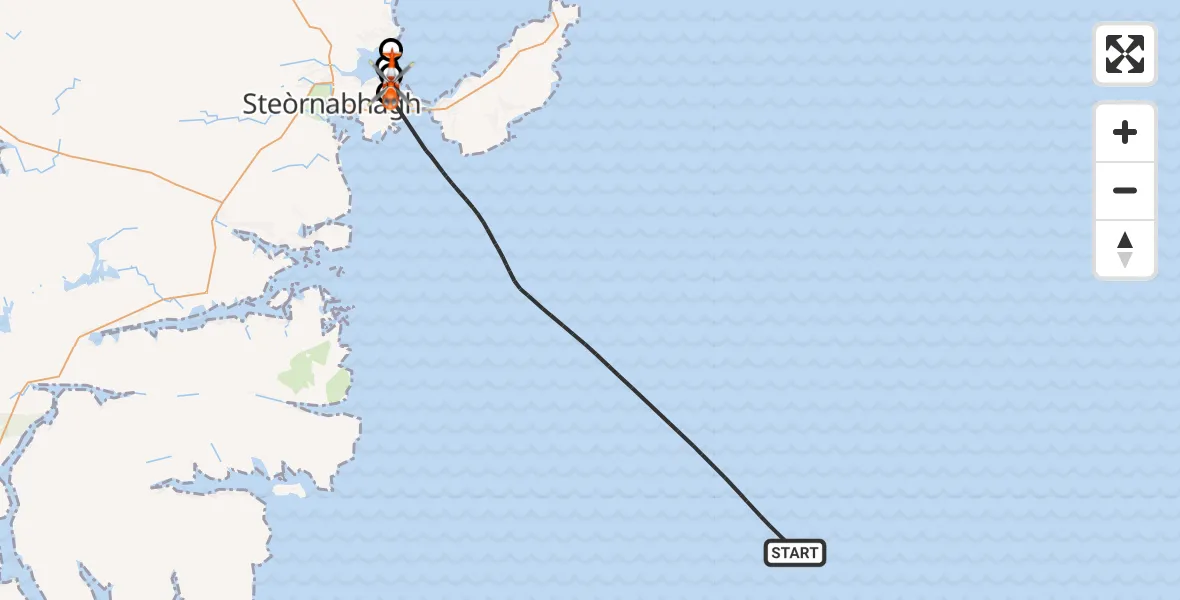 Flight route Coastguard Helicopter Inner Seas - Stornoway Airport, 16 May 2026, 14:19