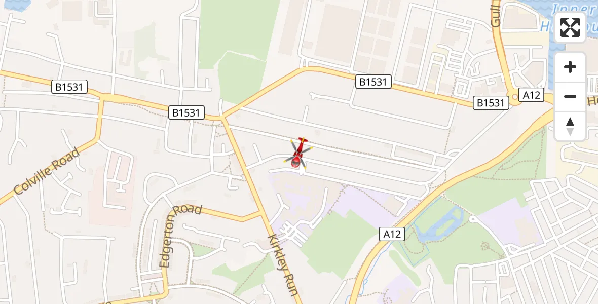 Flight route Air Ambulance Helicopter Lowestoft - Lowestoft, 16 May 2026, 15:04