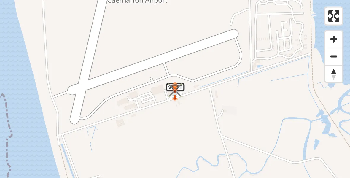 Flight route Coastguard Helicopter Caernarfon Airport - Caernarfon Airport, 16 May 2026, 18:52