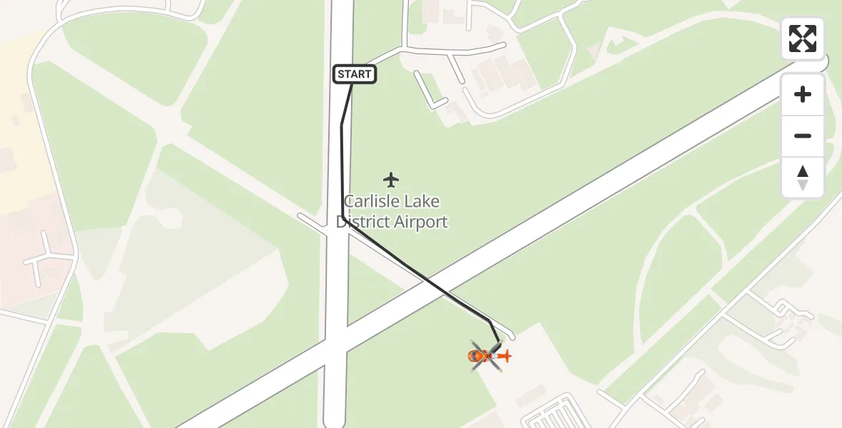 Flight route Coastguard Helicopter Carlisle Lake District Airport - Carlisle Lake District Airport, 17 May 2026, 10:19