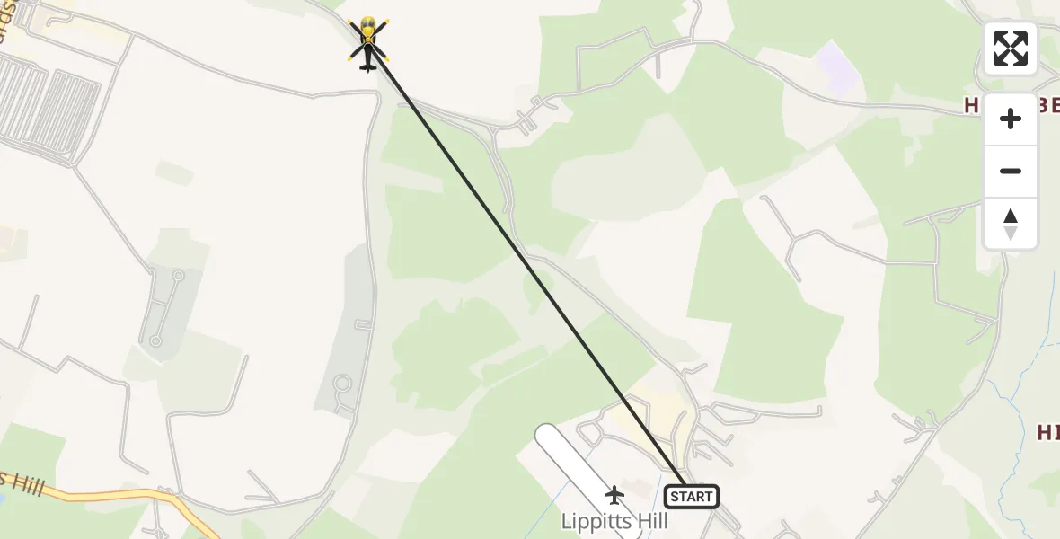 Flight route Police Helicopter Metropolitan Police Air Support Unit Lippitts Hill - Epping Forest, 17 May 2026, 10:34