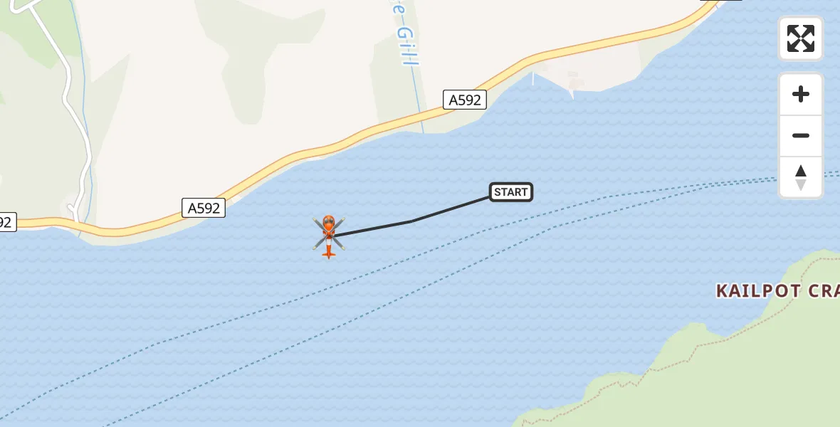 Flight route Coastguard Helicopter Ullswater - Ullswater, 17 May 2026, 11:20