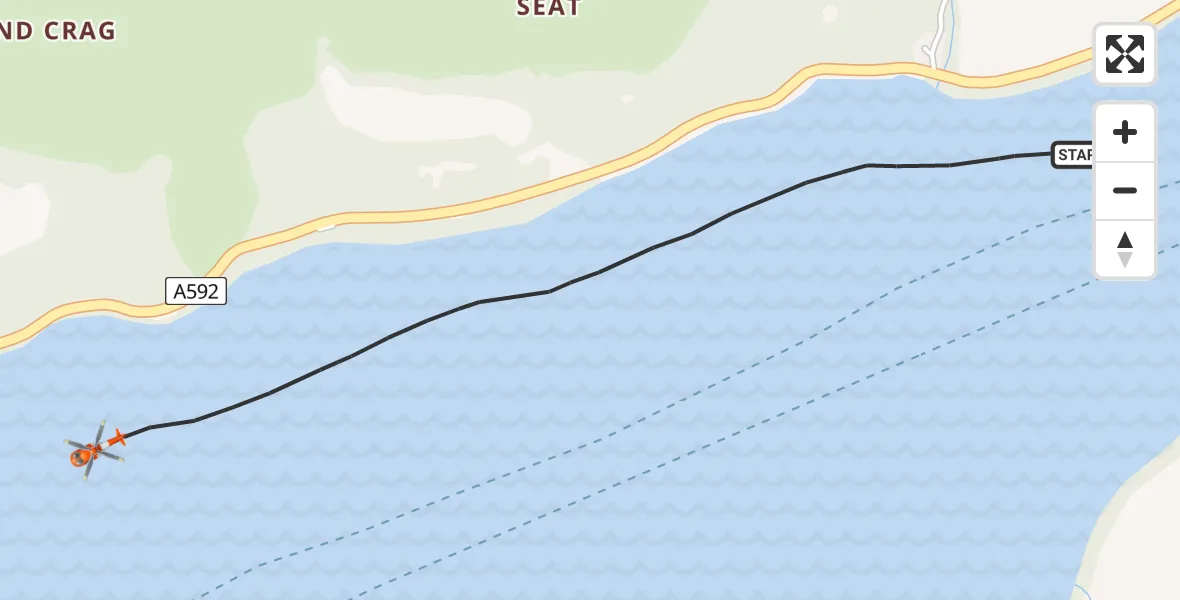 Flight route Coastguard Helicopter Ullswater - Ullswater, 17 May 2026, 11:25