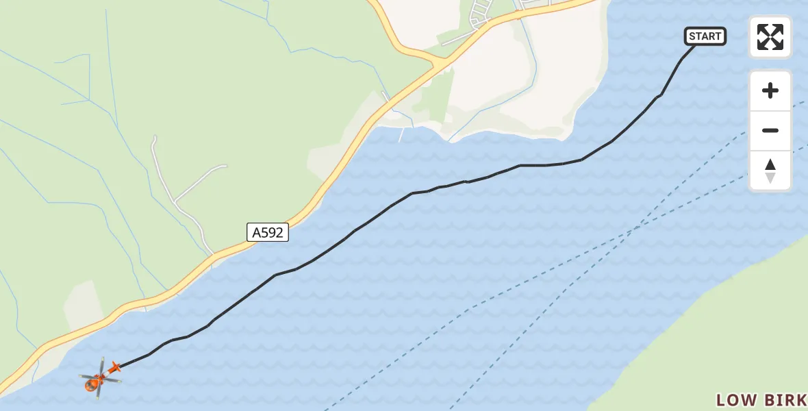 Flight route Coastguard Helicopter Ullswater - Ullswater, 17 May 2026, 11:32