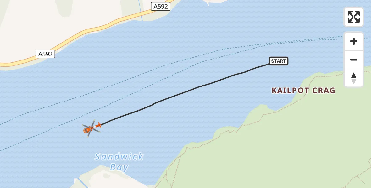 Flight route Coastguard Helicopter Ullswater - Ullswater, 17 May 2026, 12:31