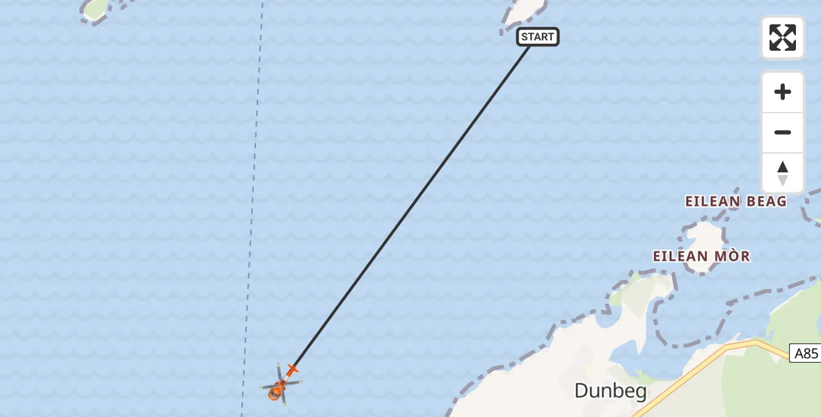 Flight route Coastguard Helicopter Inner Seas - Inner Seas, 17 May 2026, 14:22