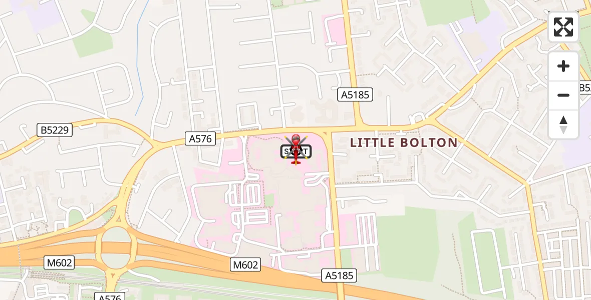 Flight route Air Ambulance Helicopter Eccles - Eccles, 17 May 2026, 15:48