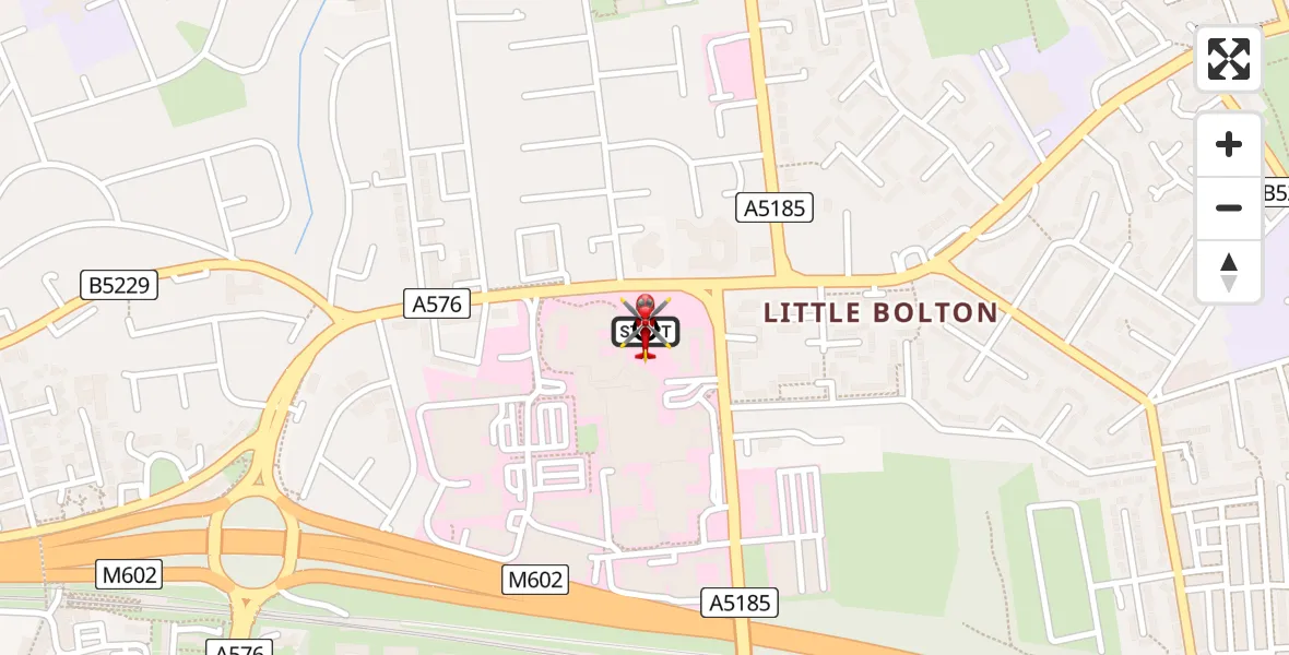 Flight route Air Ambulance Helicopter Eccles - Eccles, 17 May 2026, 15:57