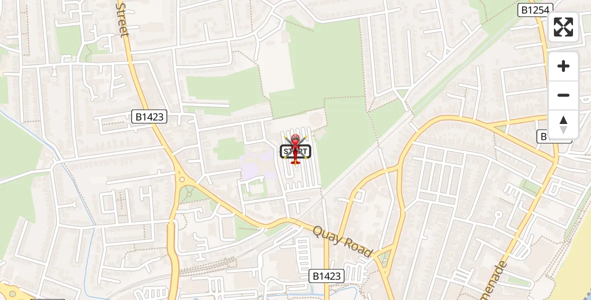 Flight route Air Ambulance Helicopter Bridlington - Bridlington, 17 May 2026, 16:44