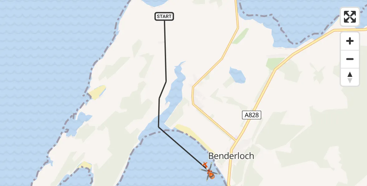 Flight route Coastguard Helicopter Inner Seas - Inner Seas, 17 May 2026, 17:19