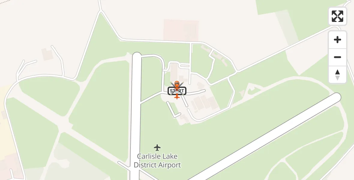Flight route Coastguard Helicopter Carlisle Lake District Airport - Carlisle Lake District Airport, 17 May 2026, 18:34