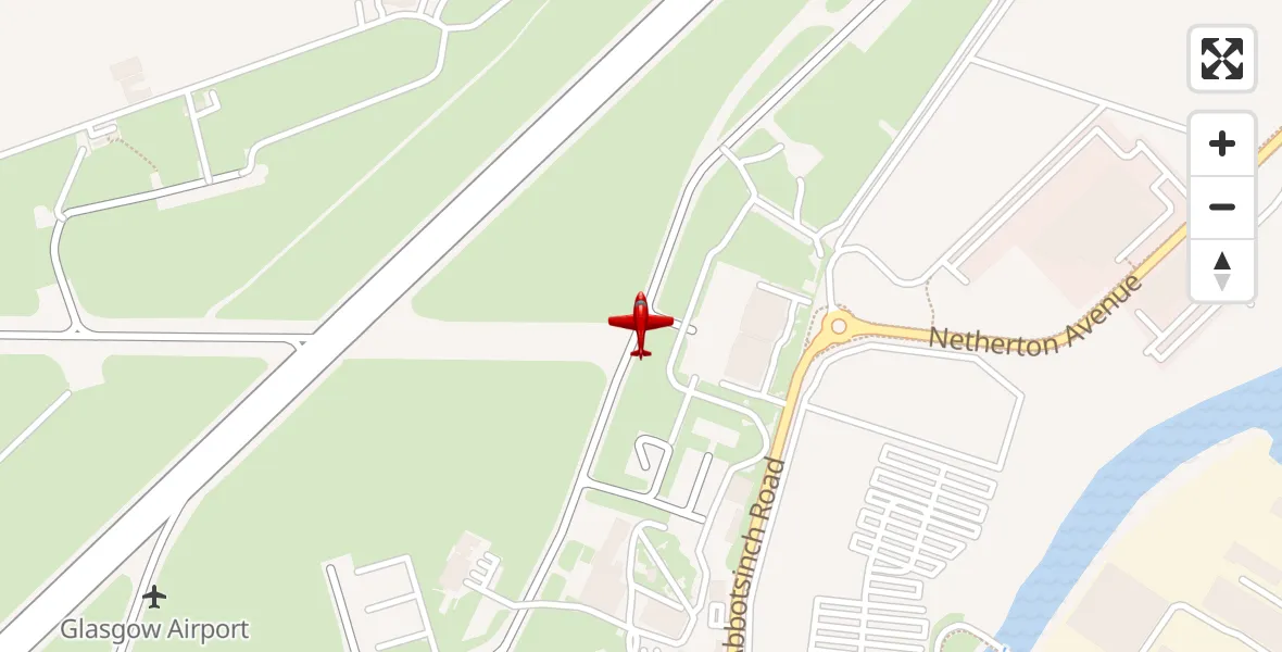 Flight route Air Ambulance Aircraft Glasgow Airport - Glasgow Airport, 17 May 2026, 20:43