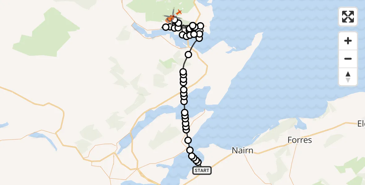 Flight route Coastguard Helicopter Inverness Airport - Ouvaig, 18 May 2026, 01:53
