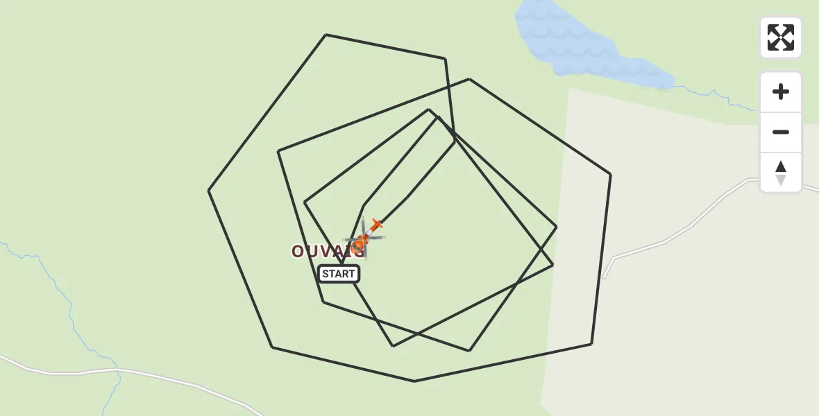Flight route Coastguard Helicopter Ouvaig - Ouvaig, 18 May 2026, 03:24
