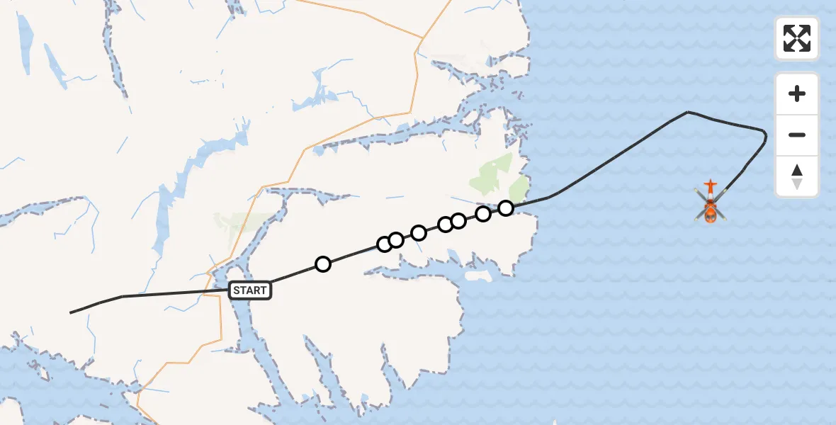 Flight route Coastguard Helicopter Sgaladal Bheag - Inner Seas, 18 May 2026, 09:27