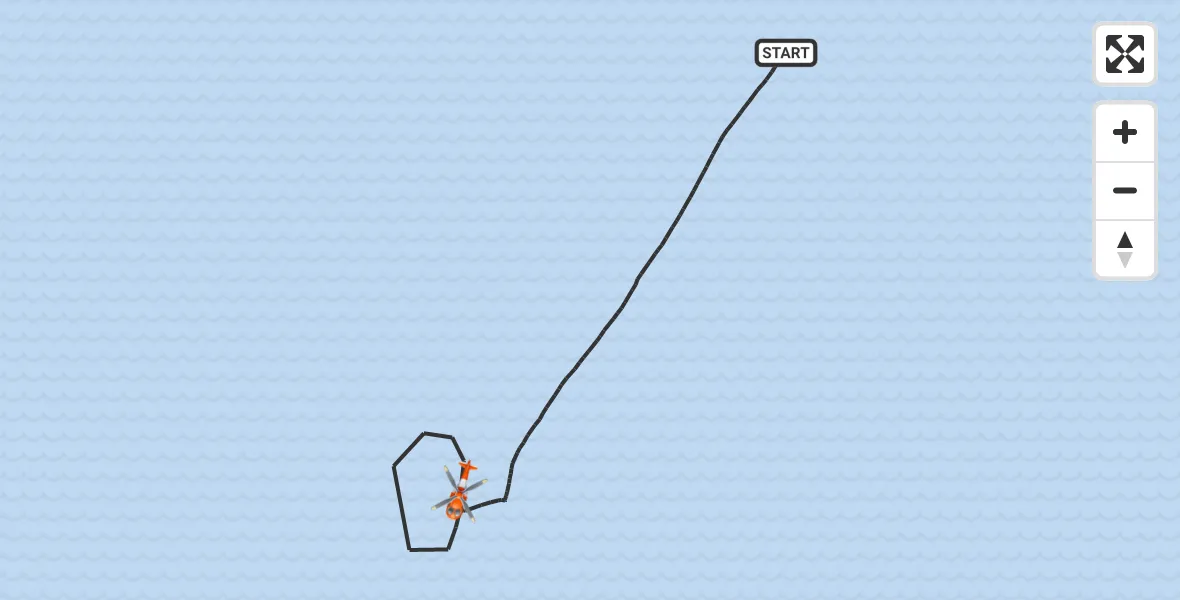 Flight route Coastguard Helicopter Irish Sea - Irish Sea, 18 May 2026, 14:55