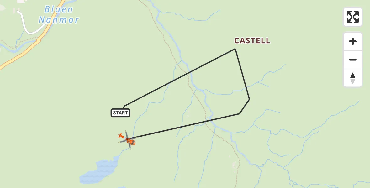 Flight route Coastguard Helicopter Croesor - Croesor, 18 May 2026, 15:05