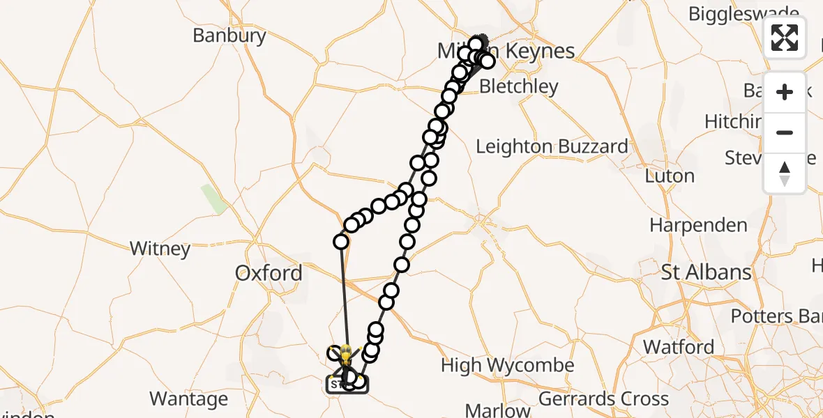 Flight route Police Helicopter RAF Benson - Benson, 18 May 2026, 16:37