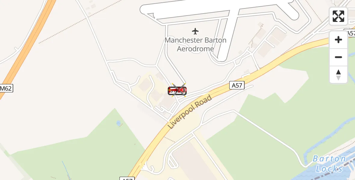 Flight route Air Ambulance Helicopter Manchester Barton Aerodrome - Manchester Barton Aerodrome, 19 May 2026, 07:19