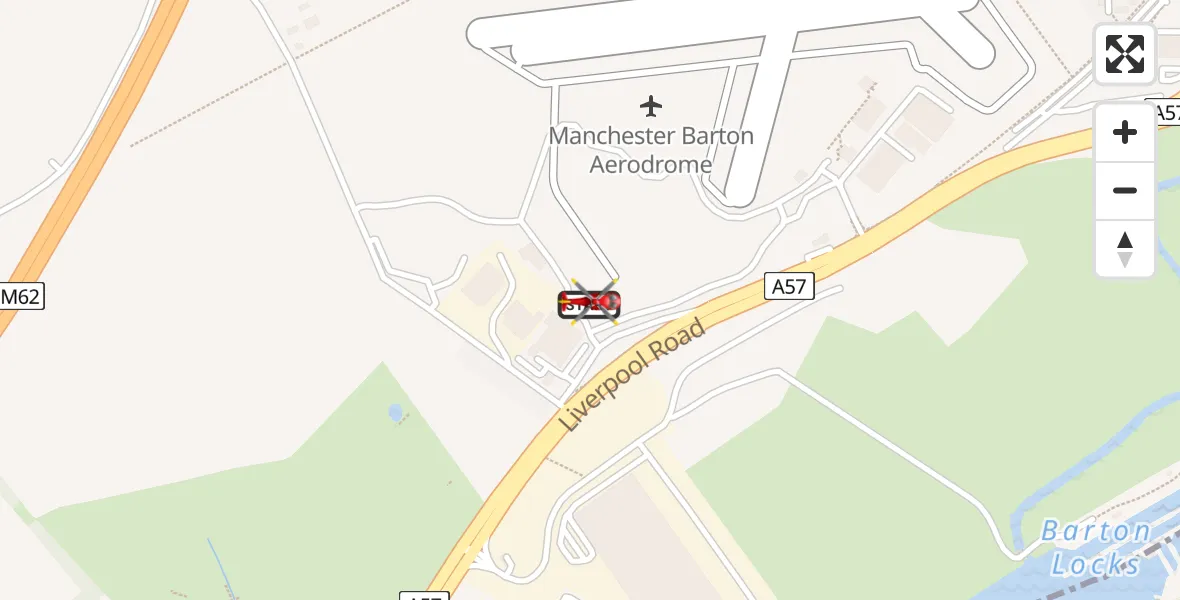 Flight route Air Ambulance Helicopter Manchester Barton Aerodrome - Manchester Barton Aerodrome, 19 May 2026, 07:22