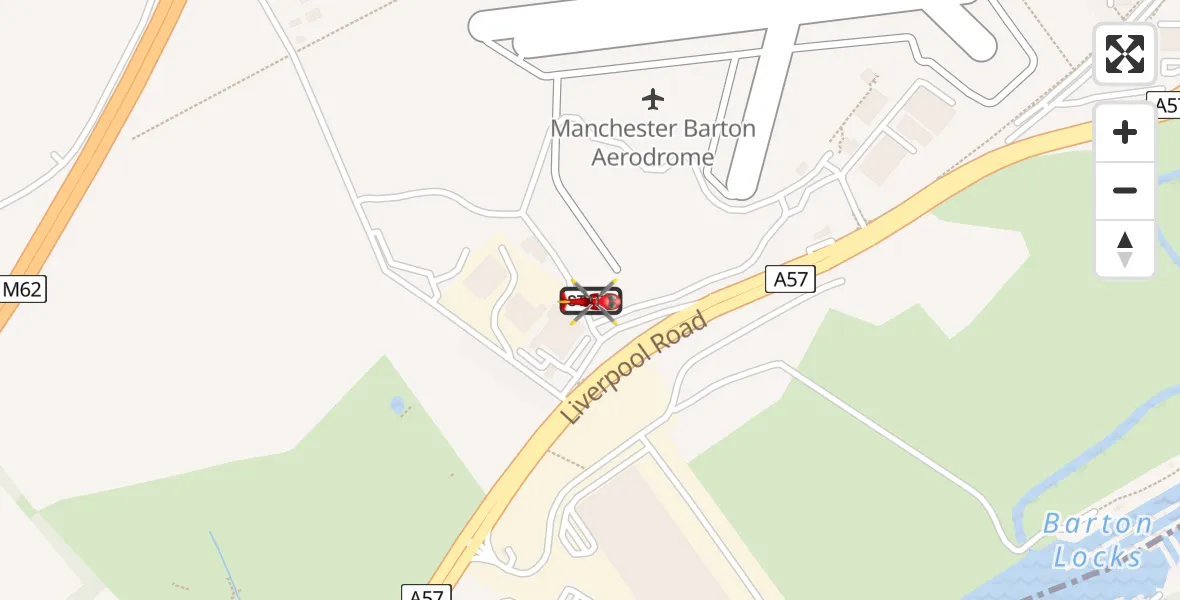 Flight route Air Ambulance Helicopter Manchester Barton Aerodrome - Manchester Barton Aerodrome, 19 May 2026, 08:29