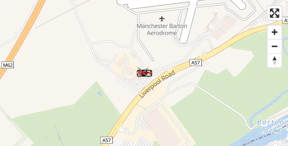 Flight route Air Ambulance Helicopter Manchester Barton Aerodrome - Manchester Barton Aerodrome, 19 May 2026, 09:08