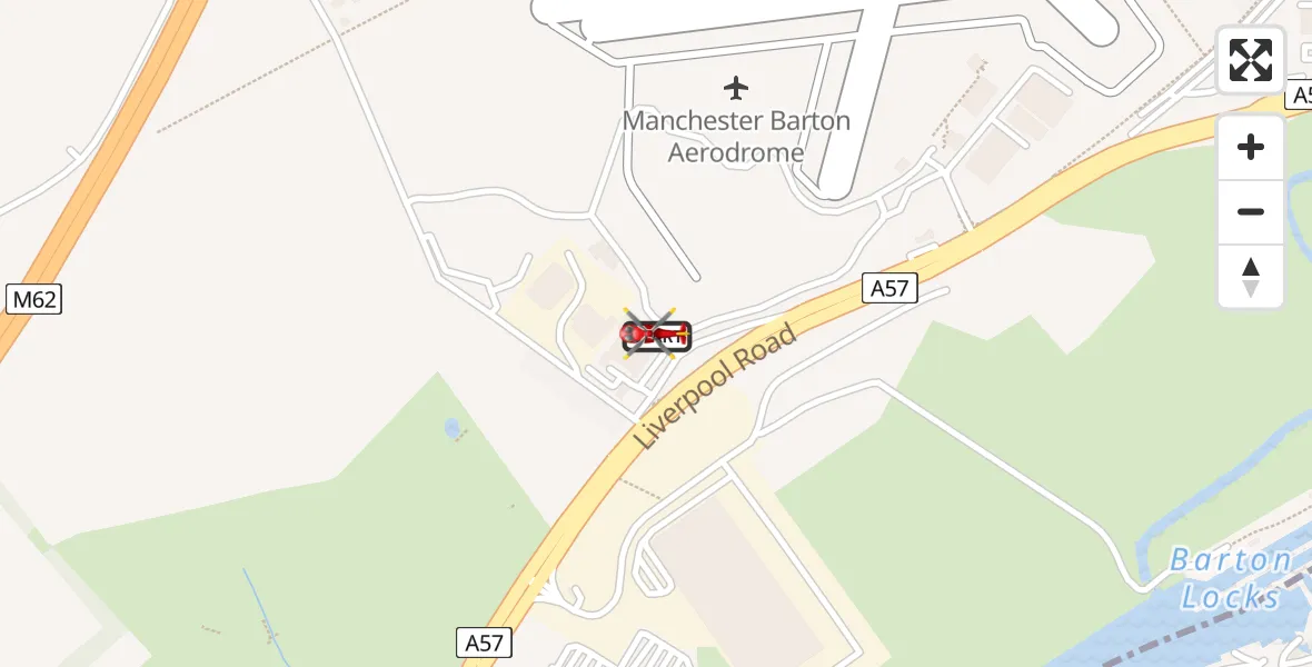 Flight route Air Ambulance Helicopter Manchester Barton Aerodrome - Manchester Barton Aerodrome, 19 May 2026, 09:11