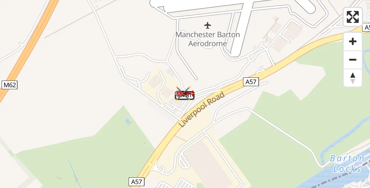Flight route Air Ambulance Helicopter Manchester Barton Aerodrome - Manchester Barton Aerodrome, 19 May 2026, 09:14