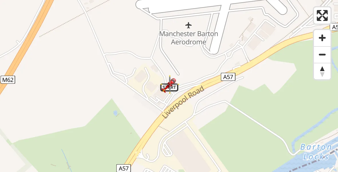 Flight route Air Ambulance Helicopter Manchester Barton Aerodrome - Manchester Barton Aerodrome, 19 May 2026, 09:35
