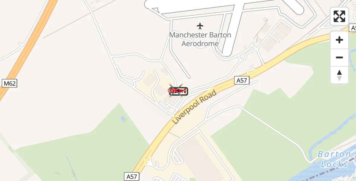 Flight route Air Ambulance Helicopter Manchester Barton Aerodrome - Manchester Barton Aerodrome, 19 May 2026, 09:48