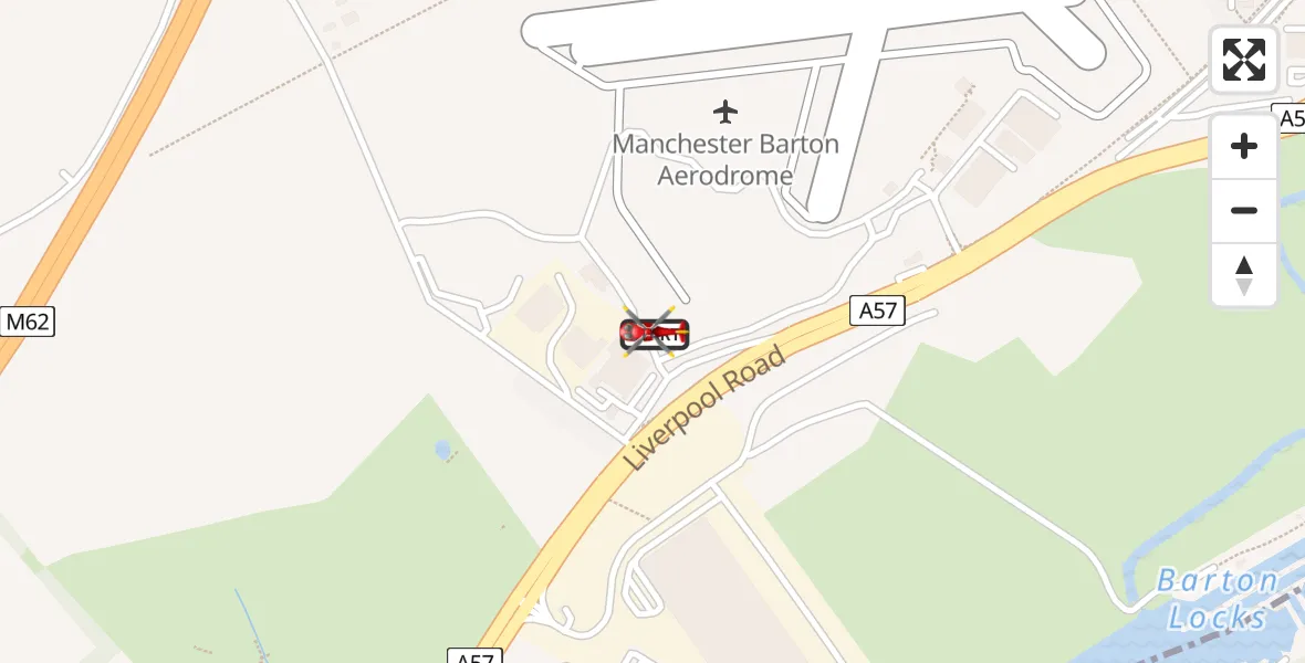 Flight route Air Ambulance Helicopter Manchester Barton Aerodrome - Manchester Barton Aerodrome, 19 May 2026, 10:30