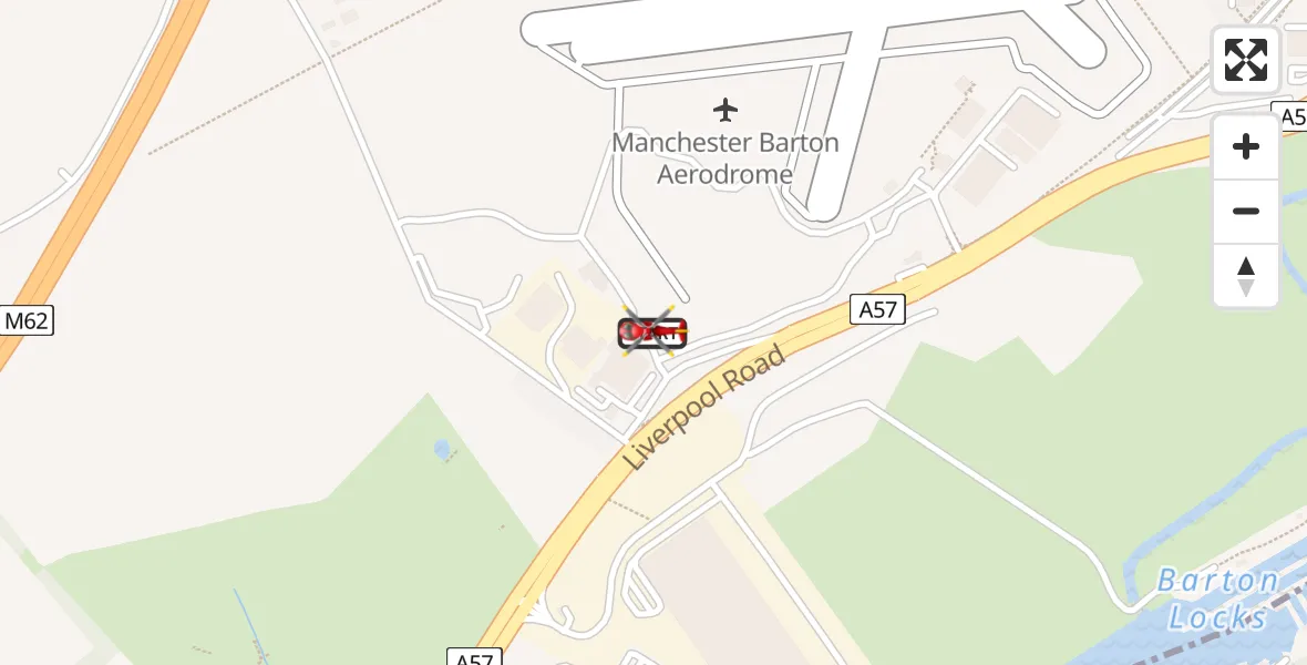 Flight route Air Ambulance Helicopter Manchester Barton Aerodrome - Manchester Barton Aerodrome, 19 May 2026, 10:33