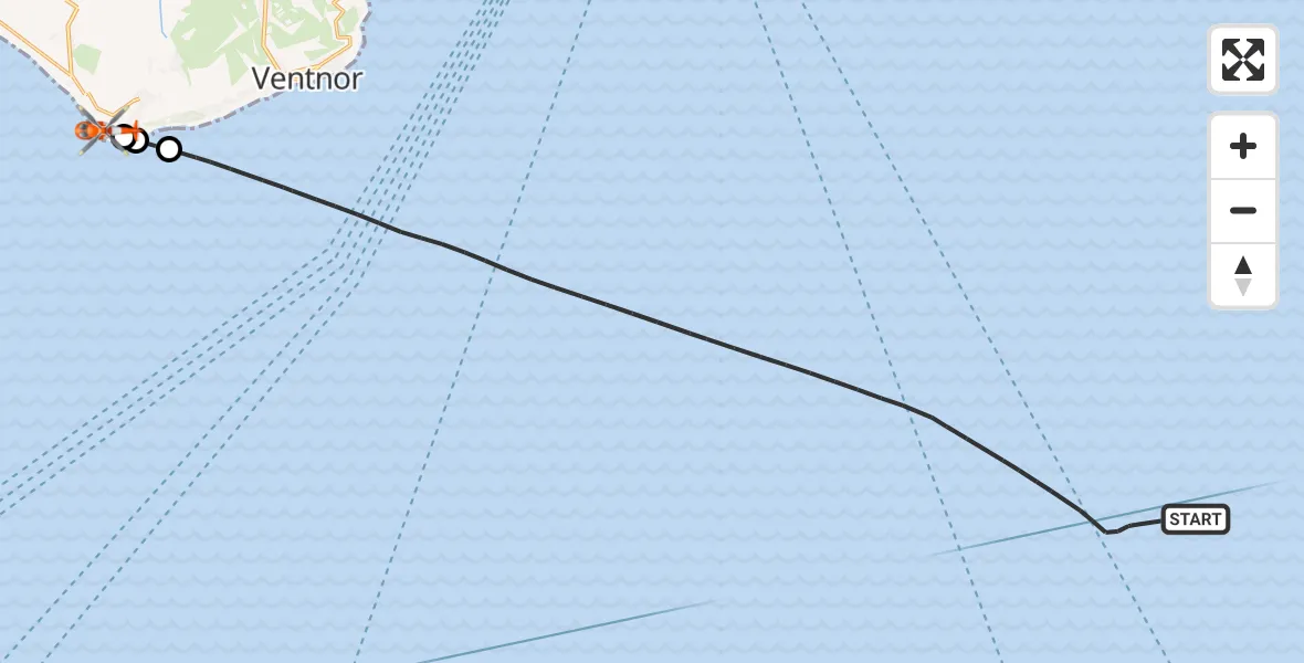 Flight route Coastguard Helicopter English Channel - Chale, 19 May 2026, 13:53