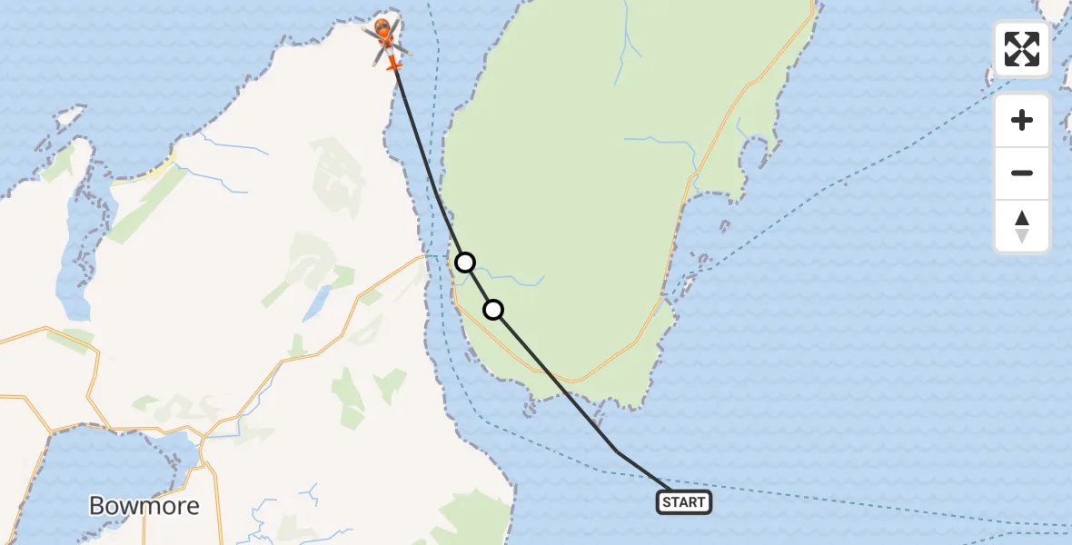Flight route Coastguard Helicopter Inner Seas - Gleann Dubh, 19 May 2026, 16:30