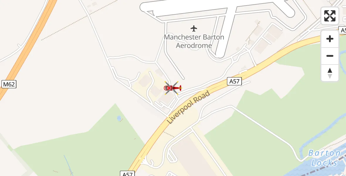 Flight route Air Ambulance Helicopter Manchester Barton Aerodrome - Manchester Barton Aerodrome, 19 May 2026, 17:48