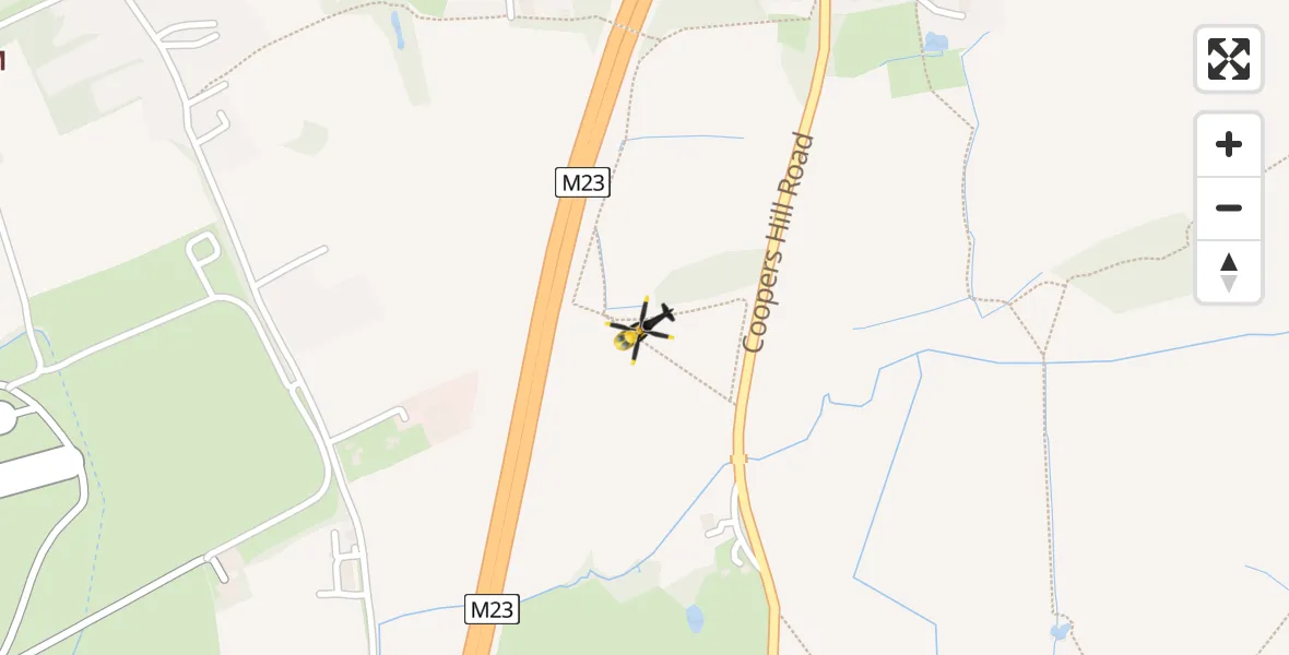Flight route Police Helicopter South Nutfield - South Nutfield, 19 May 2026, 20:20