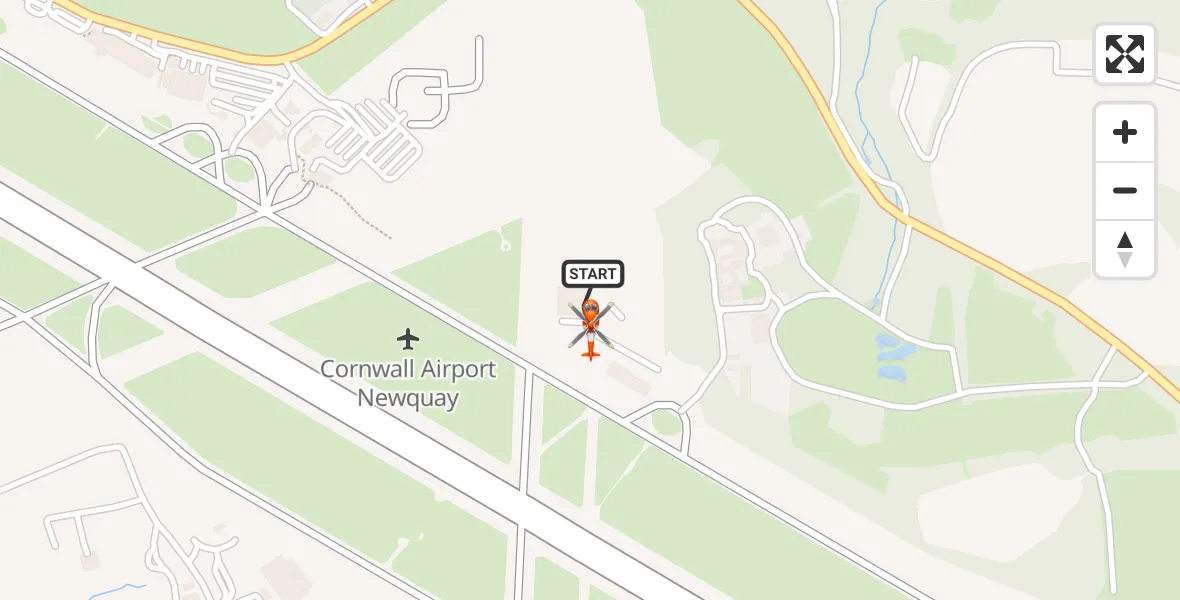 Flight route Coastguard Helicopter Cornwall Airport Newquay - Cornwall Airport Newquay, 20 May 2026, 10:20