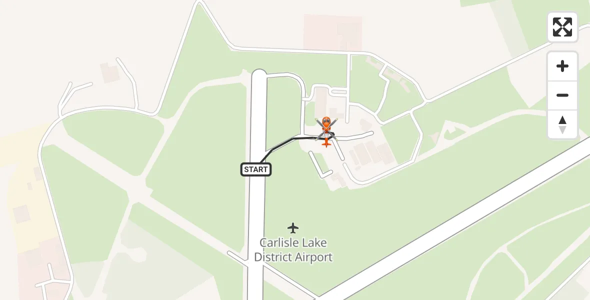 Flight route Coastguard Helicopter Carlisle Lake District Airport - Carlisle Lake District Airport, 20 May 2026, 15:19