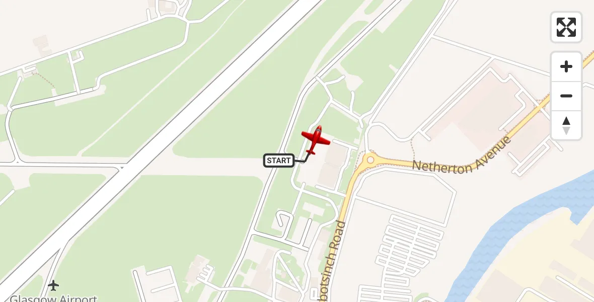 Flight route Air Ambulance Aircraft Glasgow Airport - Glasgow Airport, 20 May 2026, 16:07